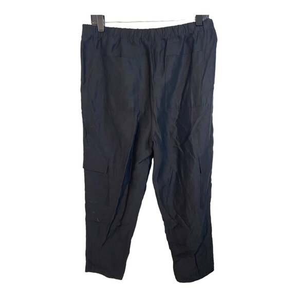 Babaton TITAN CARGO PANT Aritzia US 10 black linen blend work causal trousers - Picture 4 of 8